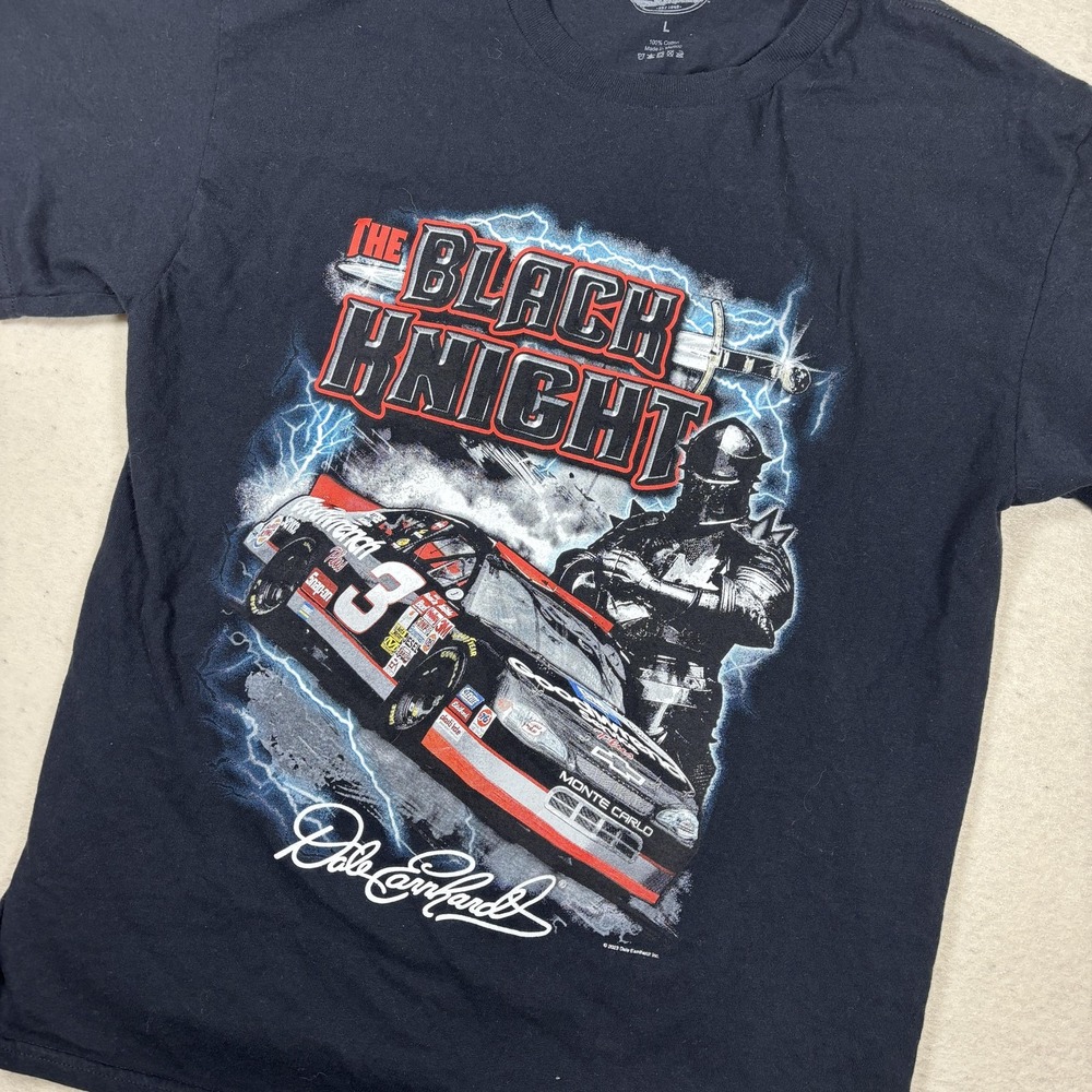 Dale Earnhardt‎ Black Knight Shirt Mens Large Black NASCAR Graphic Tee Racing